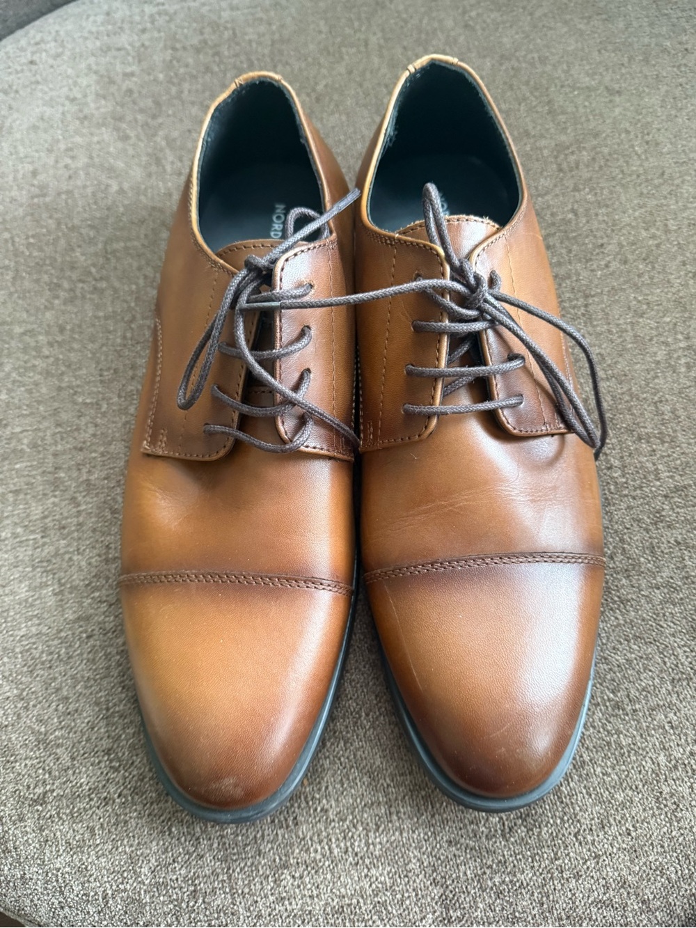 Nordstrom Tan Leather Cap-Toe Derby Shoes
